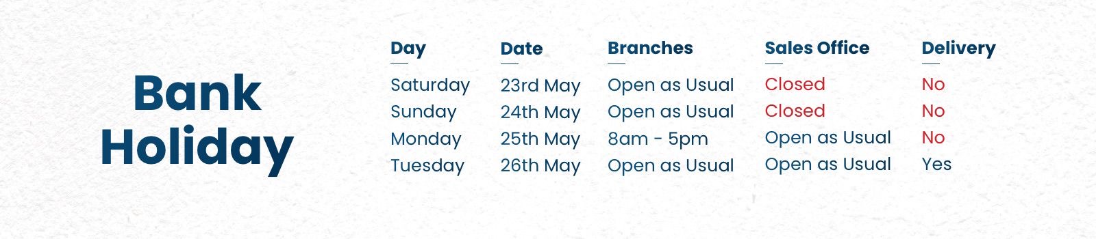 Bank Holiday