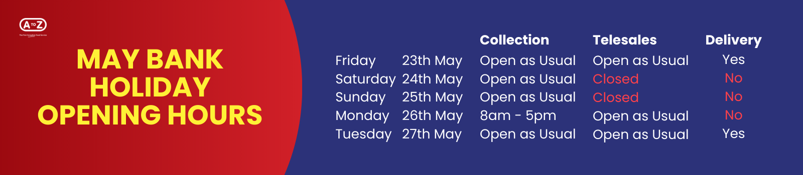 May Bank Holiday