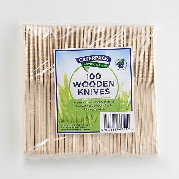 CATERPACK ENVIRO WOODEN KNIVES 1x100