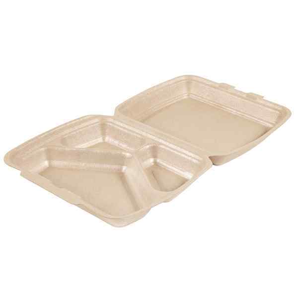 KP INFINITY HOTPACS HP4/3 BROWN  BOXES  1x150 3 COMPARTMENT MEAL BOXES-1038649