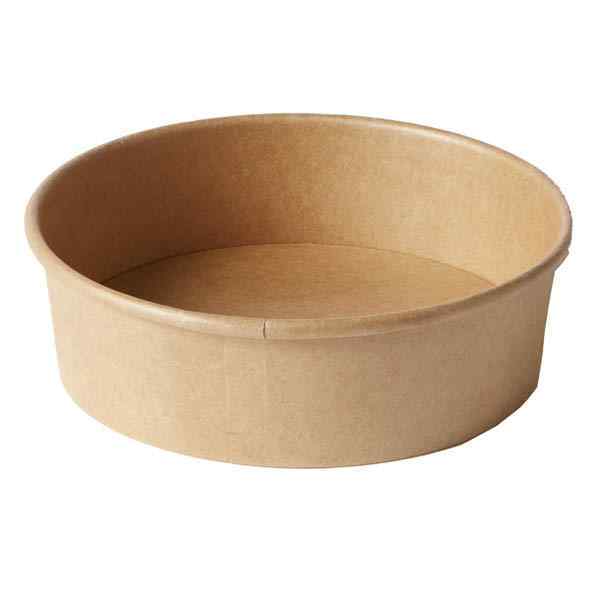 X LARGE KRAFT ROUND SALAD BOWLS 6x50 - 1300cc DIAMETER: 184MM  CODE:62003- 1300ml