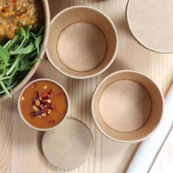 2oz KRAFT PAPER PORTION POTS 62mm 30x100 USE LIDS : GIA091