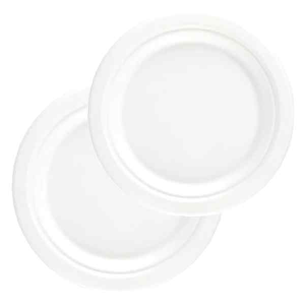 SUGARCANE 9" BAGASSE ROUND PLATES 4x125 BIODEGRADABLE -  91010