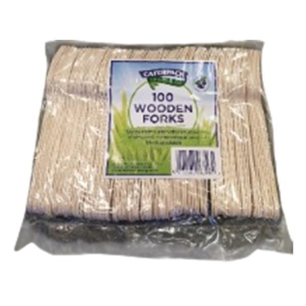 CATERPACK ENVIRO WOODEN FORKS 1x100