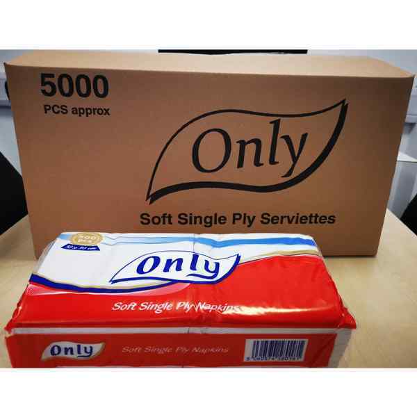 ONLY SERVIETTES (SINGLE PLY)  10x400