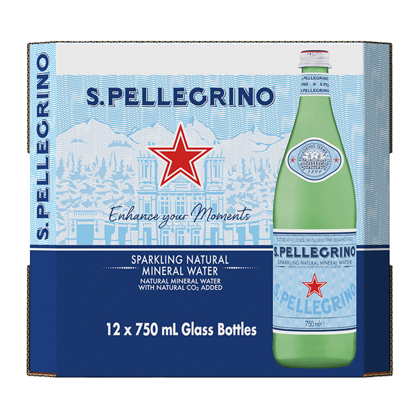 GLASS SAN PELLEGRINO SPARKLING WATER 12x750ml