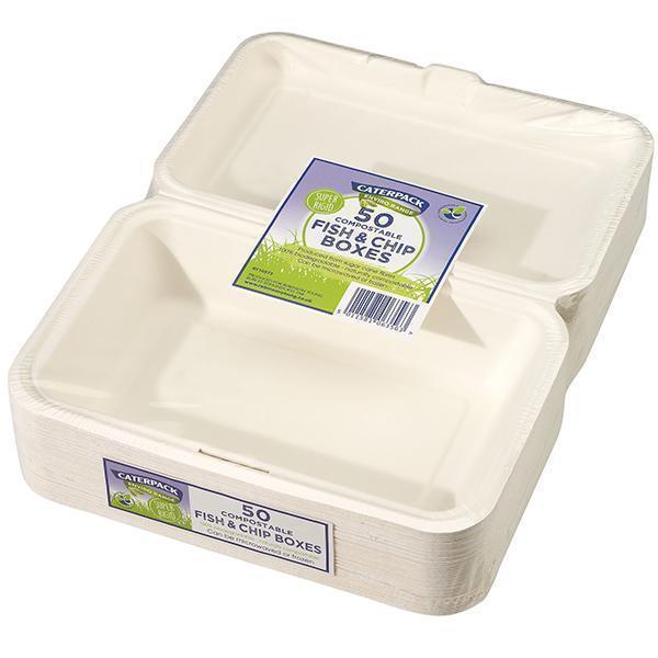 CATERPACK ENIRO FISH & CHIPS BOXES 9x6" 1x50 biodegradable