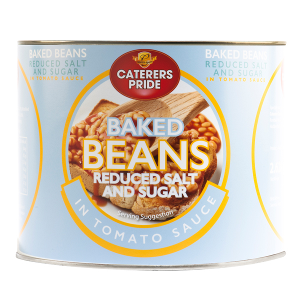 CATERERS PRIDE REDUCED SALT/ SUGAR BAKED CHEF'S ASSURED BEANS 1x2.62kg