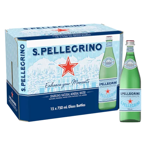 GLASS SAN PELLEGRINO SPARKLING WATER 12x750ml