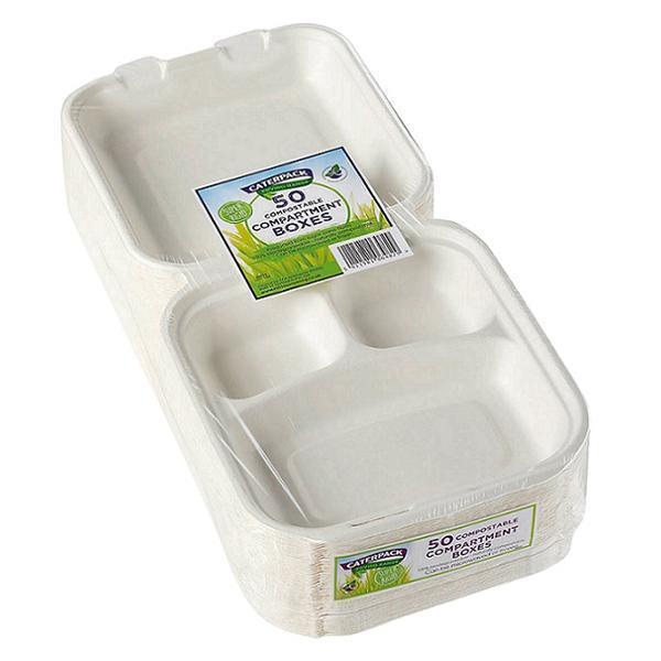 CATERPACK ENIRO 3 COMPARTMENT BOX 8x8" 1x50