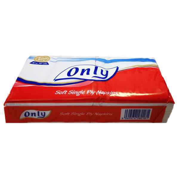 ONLY SERVIETTES (SINGLE PLY)  10x400