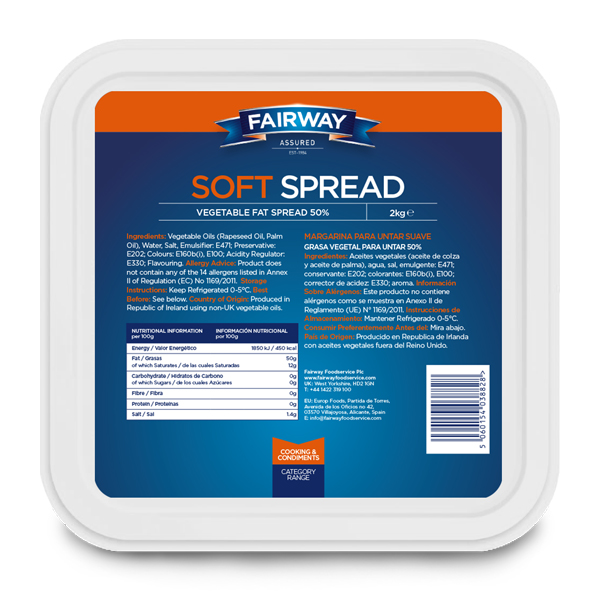 FAIRWAY FOODSERVICE SOFT SPREAD 1x2kg