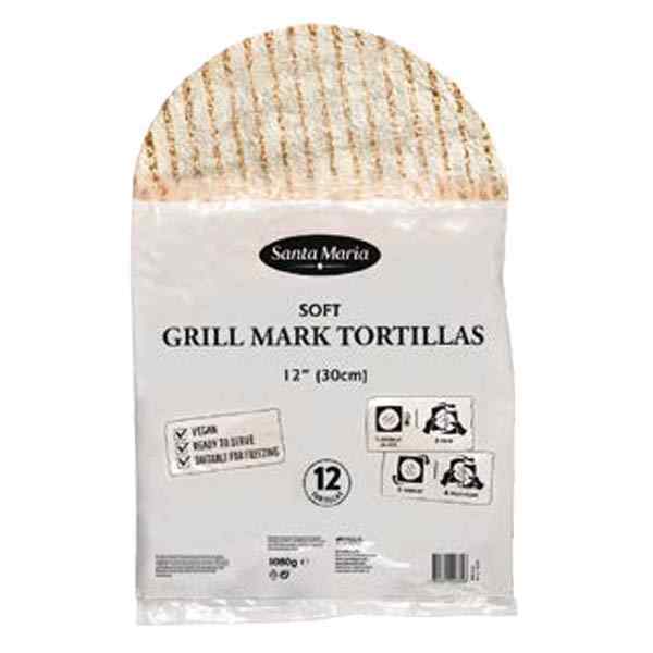 12" GRILL MARKED AMBIENT TORTILLA WRAPS 6x12 SANTA MARIA