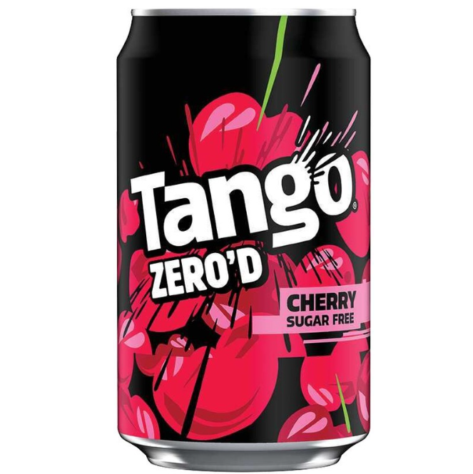 TANGO ZERO'D CHERRY SUGAR FREE CANS 24x330ml
