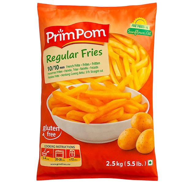 10/10 mm PRIMPOM FRIES HALAL CHIPS 4x2.5kg