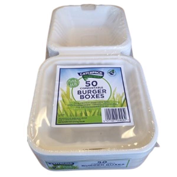 CATERPACK ENVIRO HB6 BURGER BOXES 6x6" 1x50 biodegradable