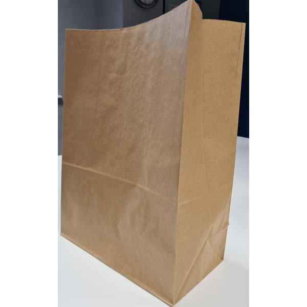 2420035 GRAB BAG RECYCLED BROWN  BAGS 100'S 80GSM KRAFT SATCHEL - 320+170x440mm