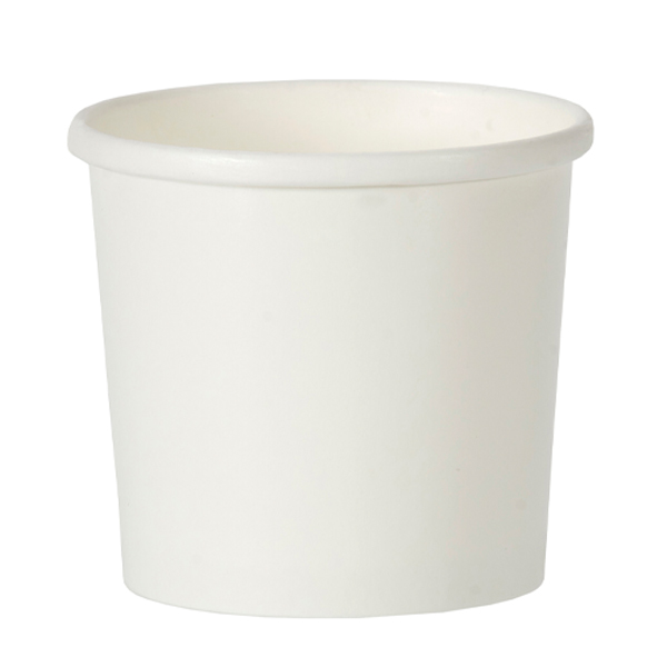 16oz HEAVY DUTY WHITE SOUP CUP PP LINED 20x25 CODE: D45014   USED LIDS : GIA032