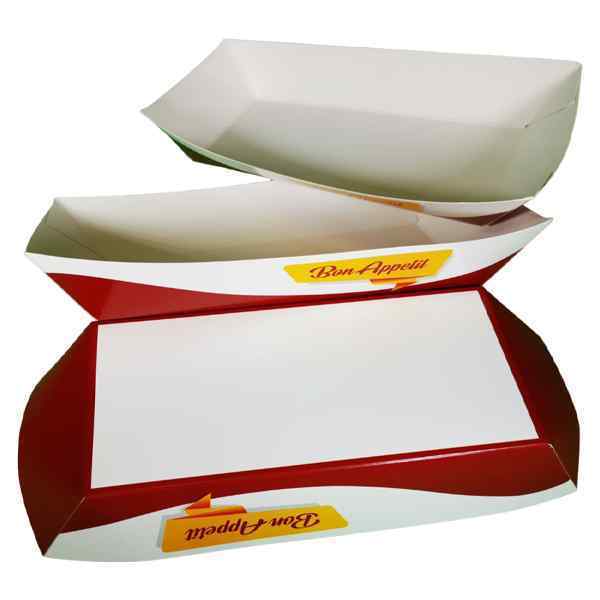 LOT 10  LARGE OPEN TAKE AWAY TRAYS 500's Bottom: 8x18Cm, Top :13x25Cm Height : 3.7Cm