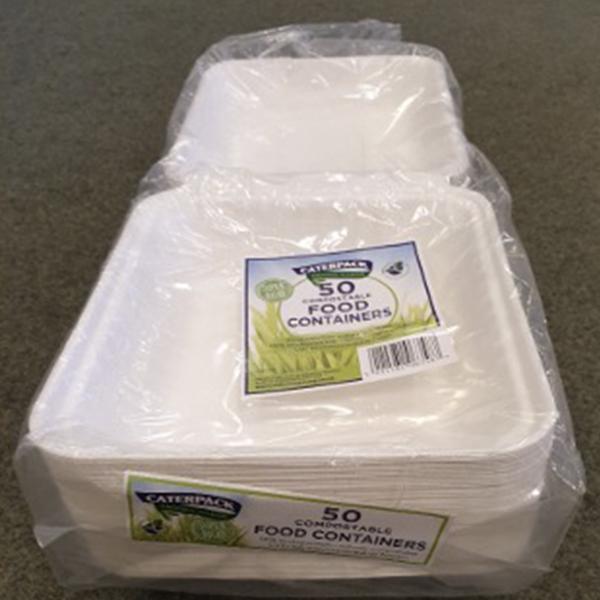 CATERPACK ENVIRO FOOD CONTAINERS  8x8" 1x50