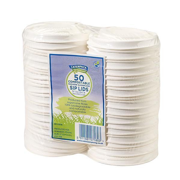 CATERPACK 12oz SIP LID BAGASSE 1x50