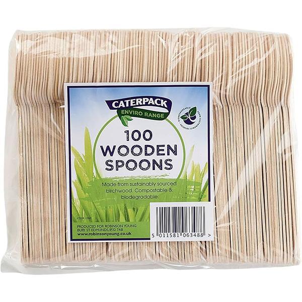 CATERPACK ENVIRO WOODEN SPOONS 1x100