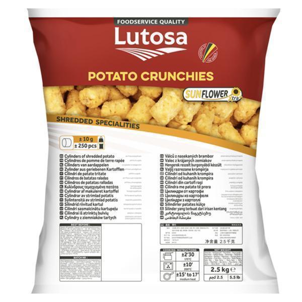 BAG LUTOSA POTATO CRUNCHIES BITES 2.5kg MINI HASH BROWNS
