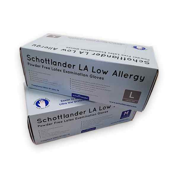 SCHOTTLANDER POWDER FREE LATEX GLOVES 1x100 CREAM COLOUR - MEDIUM