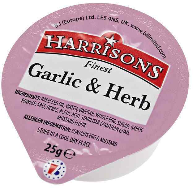 HARRISONS GARLIC & HERB DIP POTS  100x25g