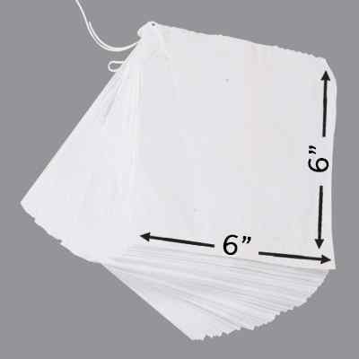 WHITE SULPHITE TAKEAWAY BAGS 6x6"  1x1000