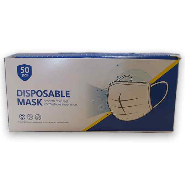 DISPOSABLE PROTECTIVE  FACE MASK 1x50