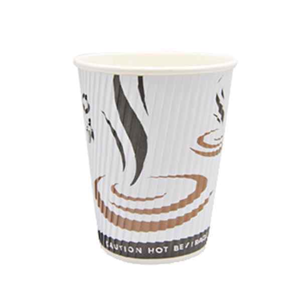 DISPO WHITE 12oz RIPPLE WALL PAPER CUPS 1x500 (50002)  - 12 RIPPLE CUPS WHITE Suitable lids are - GFC022 & GFC150