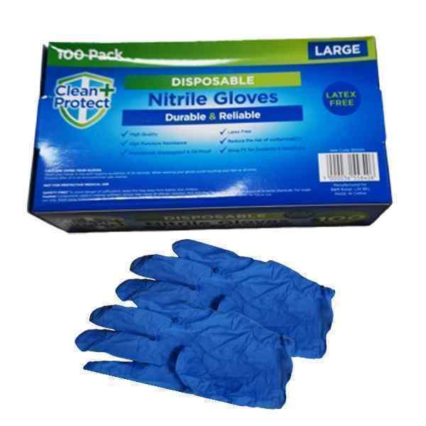 AURELIA NITRILE  GLOVES LARGE 1x100 POWDER FREE - BLUE