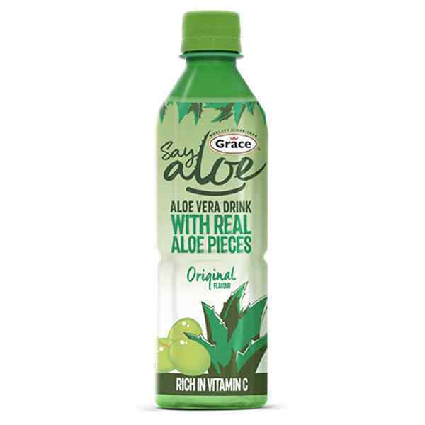 GRACE SAY ALOE ALOE VERA DRINK 12x500ml WITH REAL ALOE PIECES - ORIGINAL